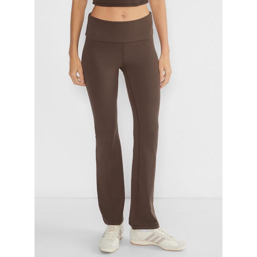 Golden Butter Fold-Over Low Rise Bootcut 32" Legging Rich Mocha Brown - 6